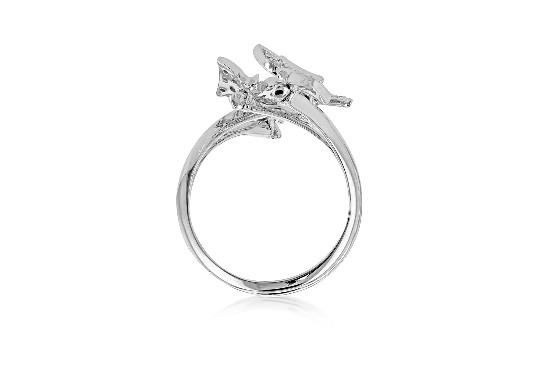 18ct White Gold 0.27ct Diamond Moving Butterfly Swathe Ring