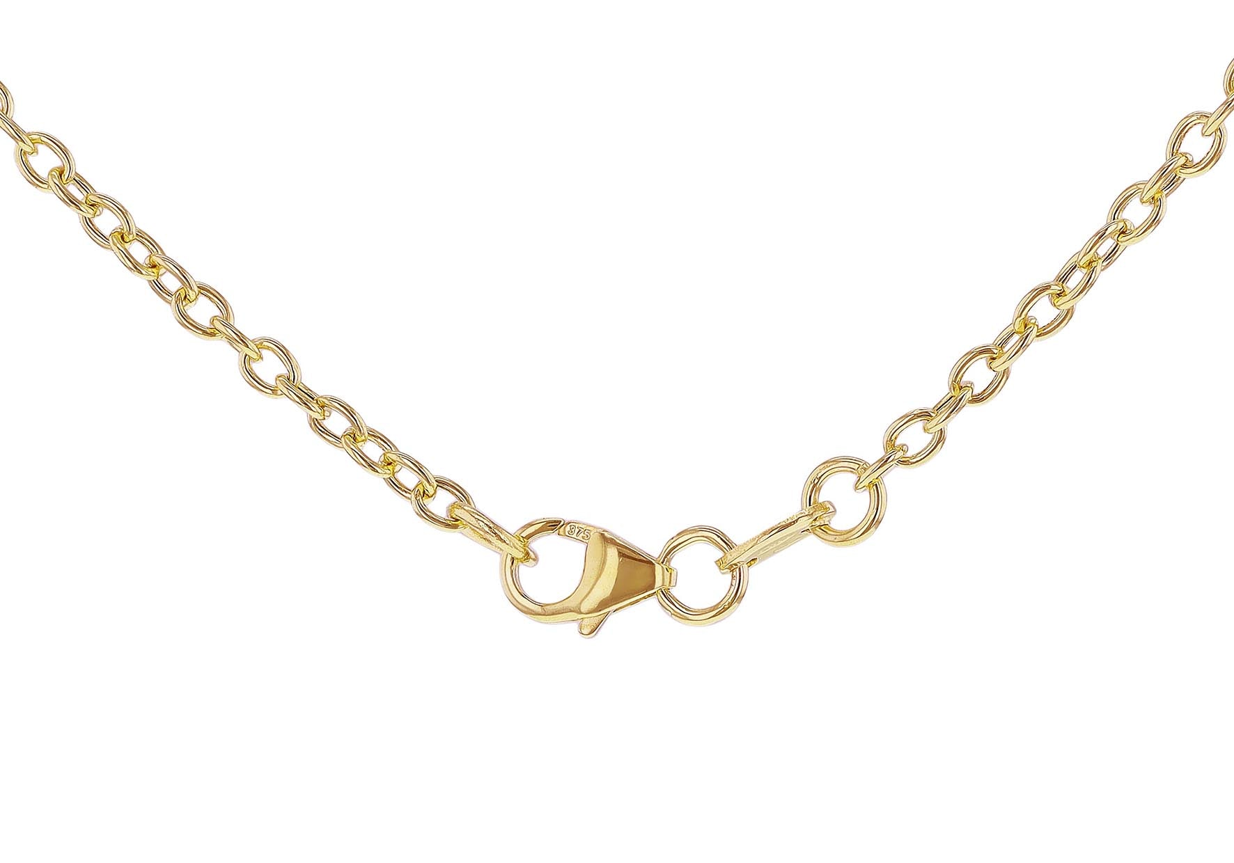 9ct Yellow Gold Open Links Station Necklace