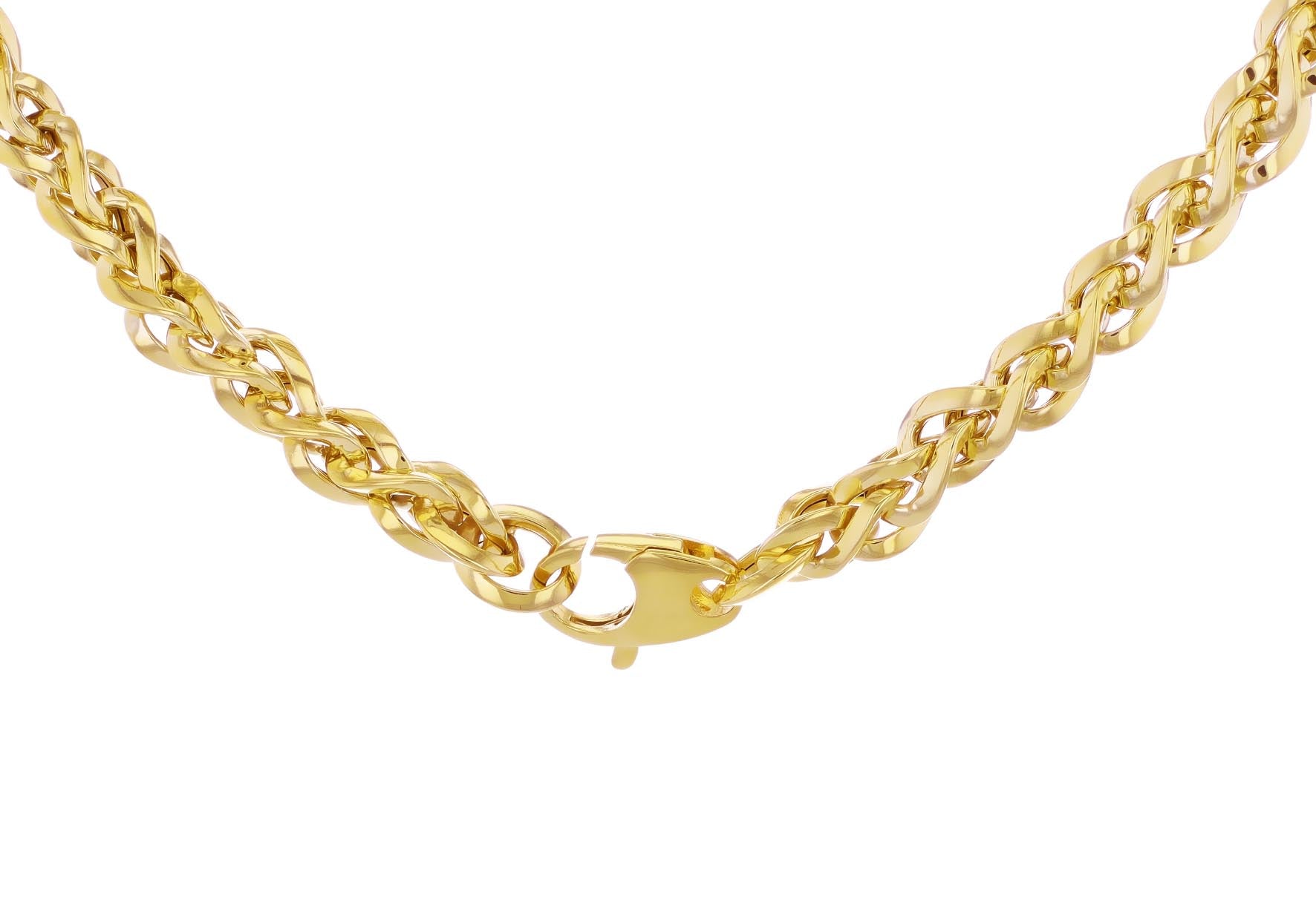 9ct Yellow Gold Oval Wreath Links Necklace