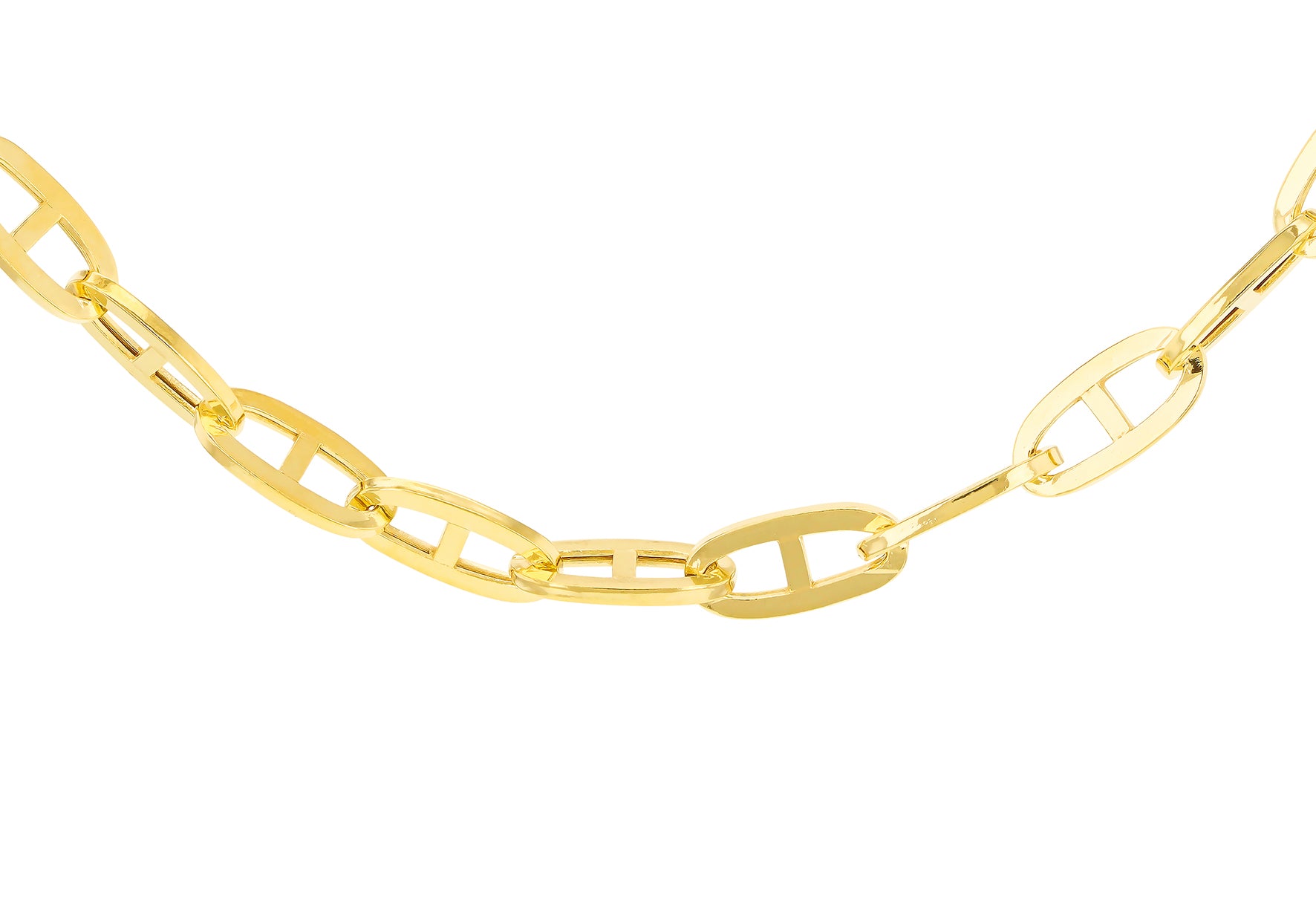 9ct Yellow Gold Mariner Anchor Link Chain Necklace