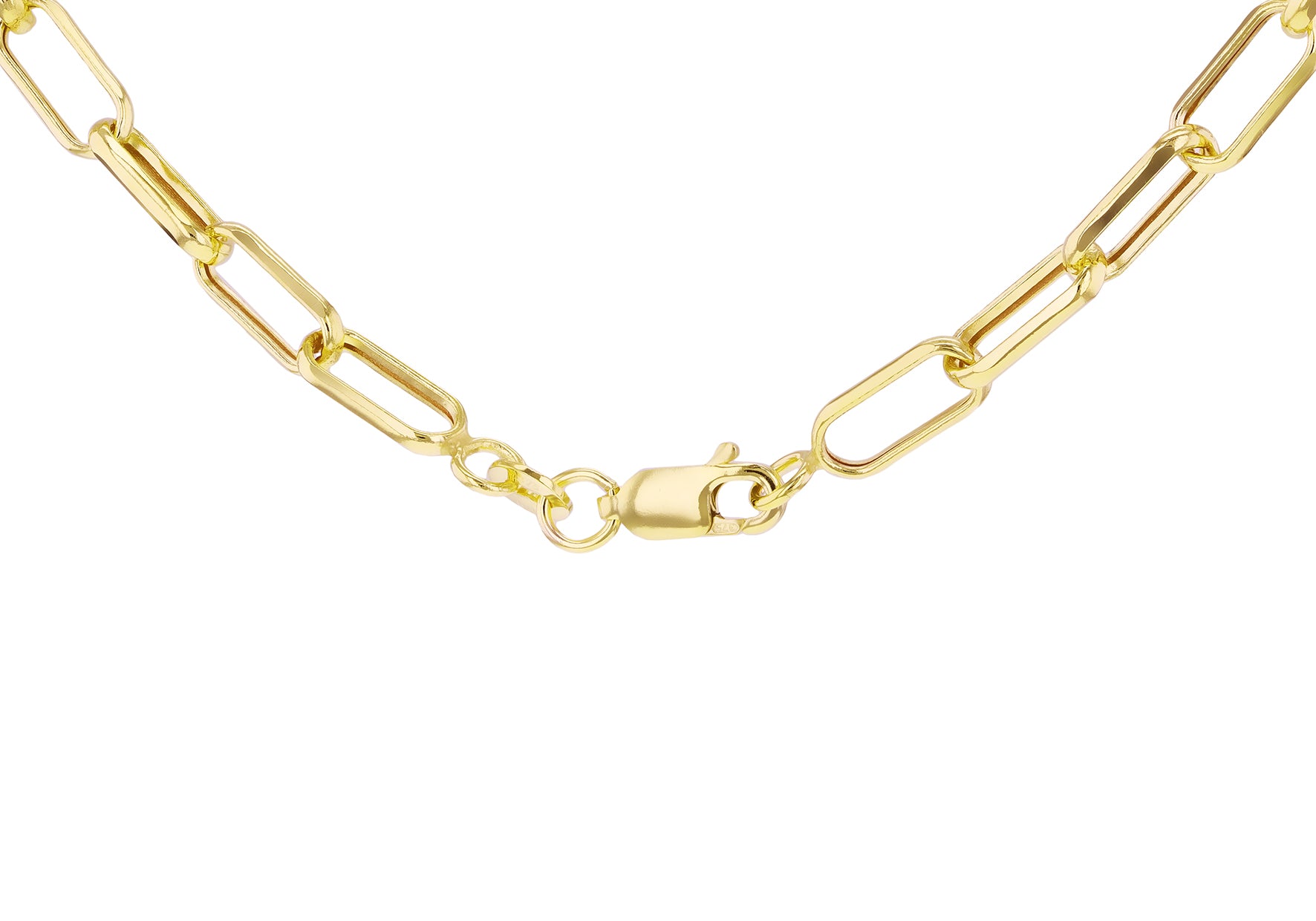 9ct Yellow Gold Faceted Paper Chain Necklace