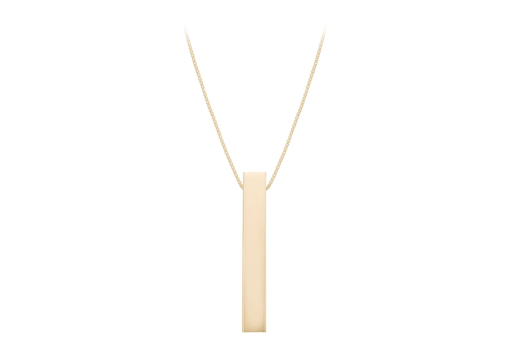 9ct Yellow Gold Vertical Cuboid Adjustable Necklace
