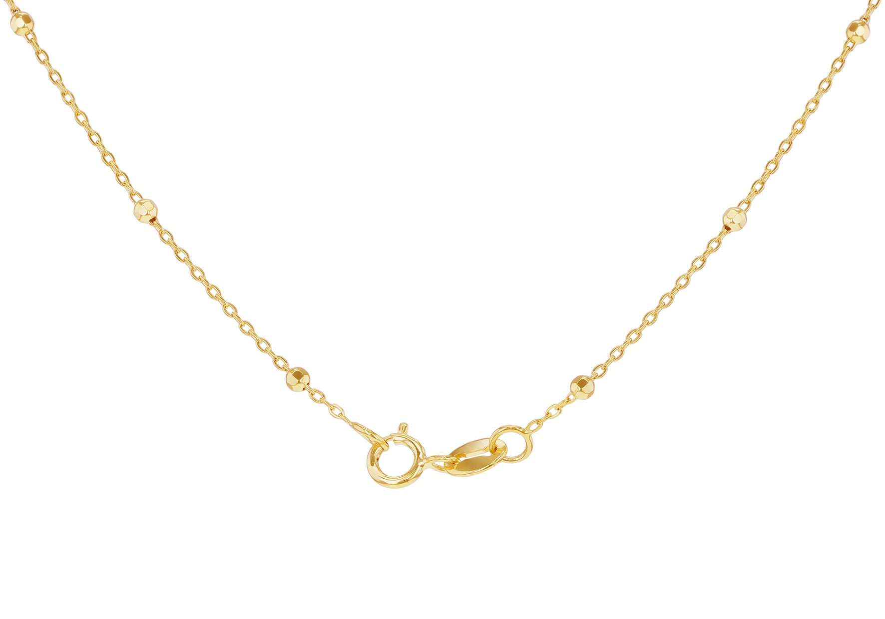 9ct Yellow Gold Rainbow Round Ball Chain Pendant