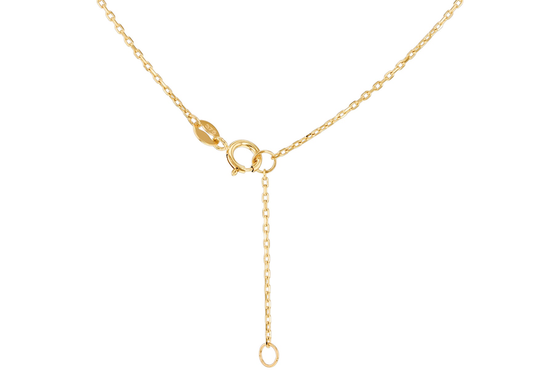 9ct Yellow Gold White Zirconia Teardrop Necklace