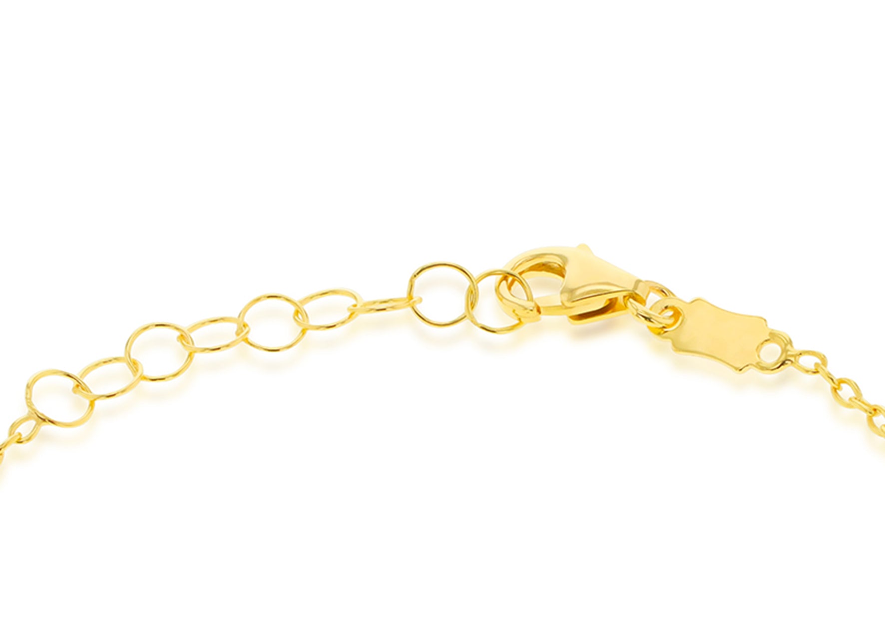 9-каратова жълто злато гривна с висулки Луна, Сърце, Звезда