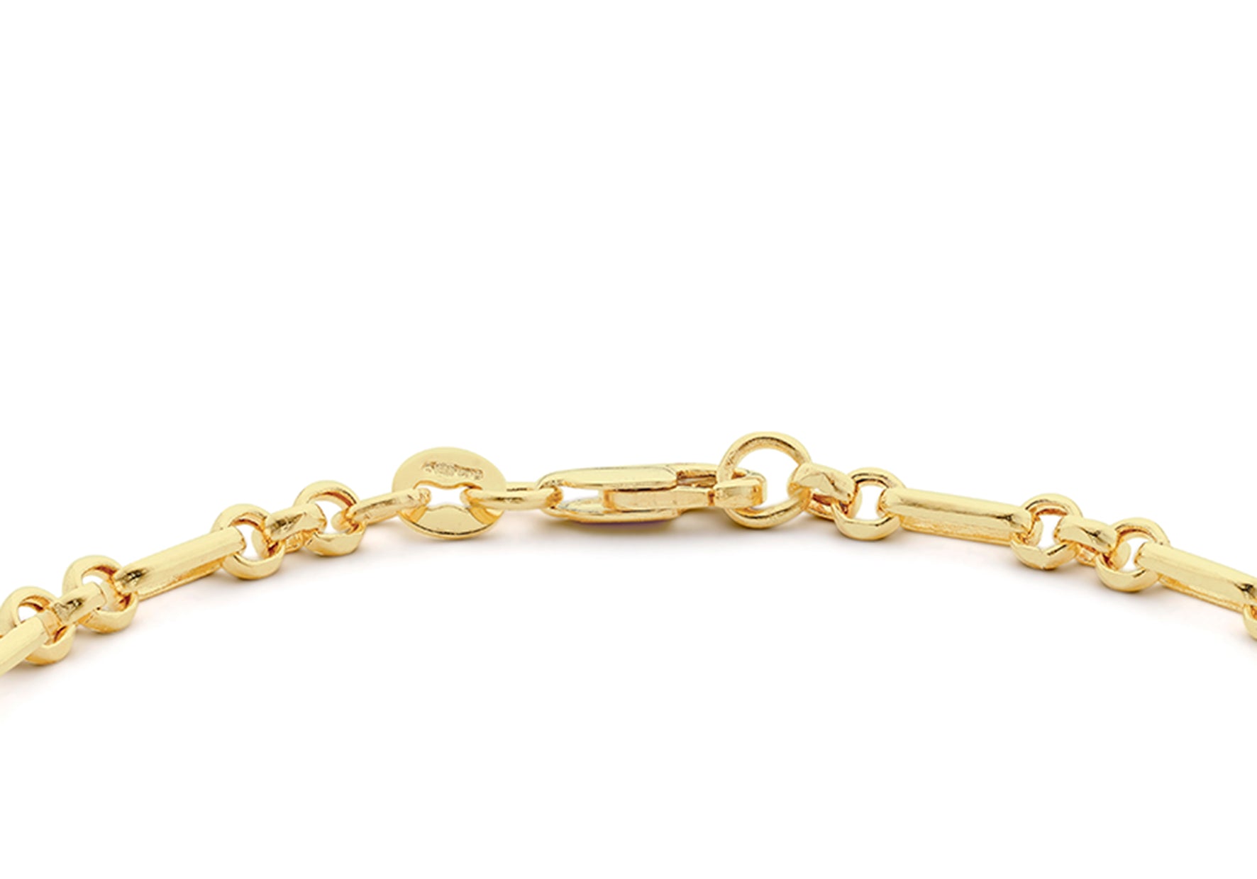 9ct Yellow Gold Round Bar & Round Links Belcher Bracelet