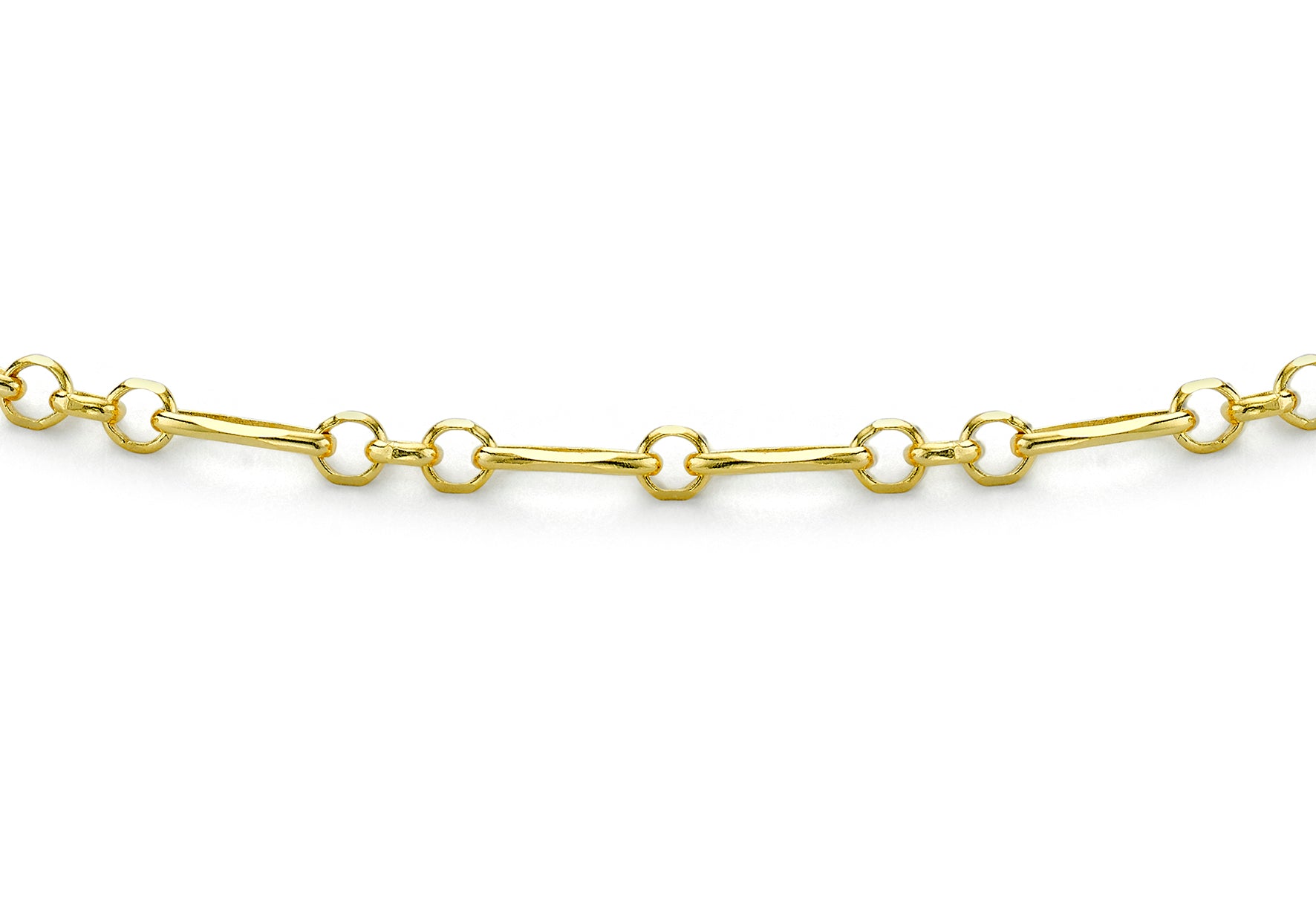 9ct Yellow Gold Diamond Cut Figaro Belcher Chain Bracelet