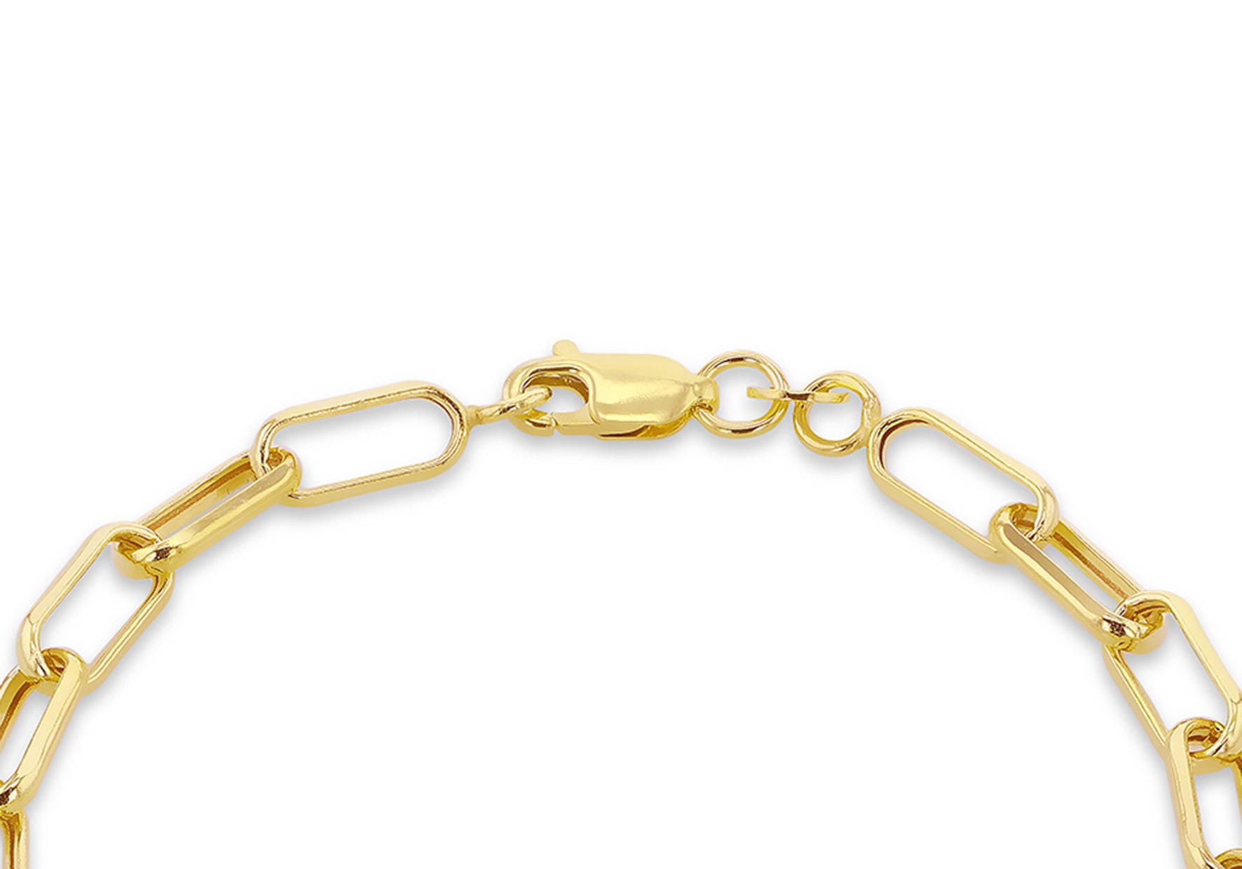 9ct Yellow Gold Faceted Paper Chain Links Bracelet