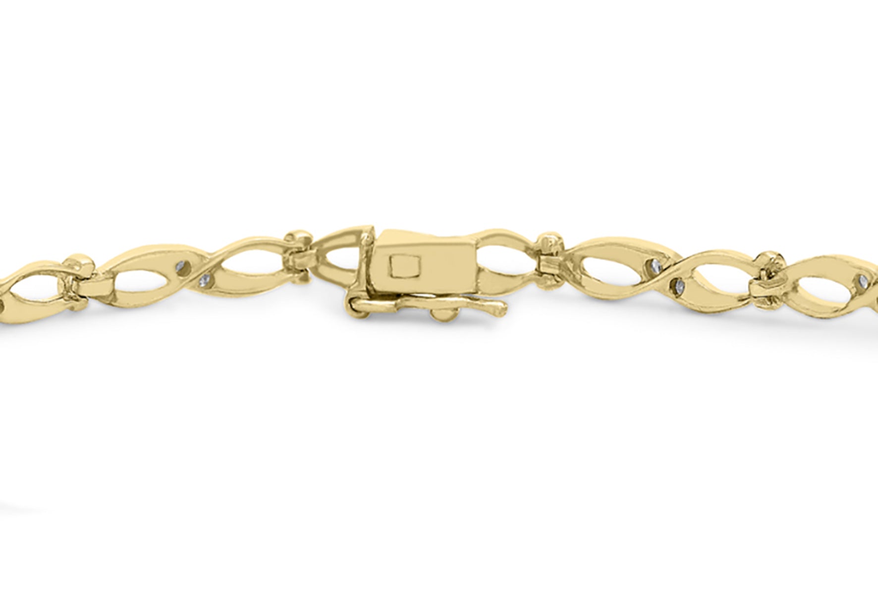 9ct Yellow Gold 0.19ct Diamond Infinity Link Bracelet