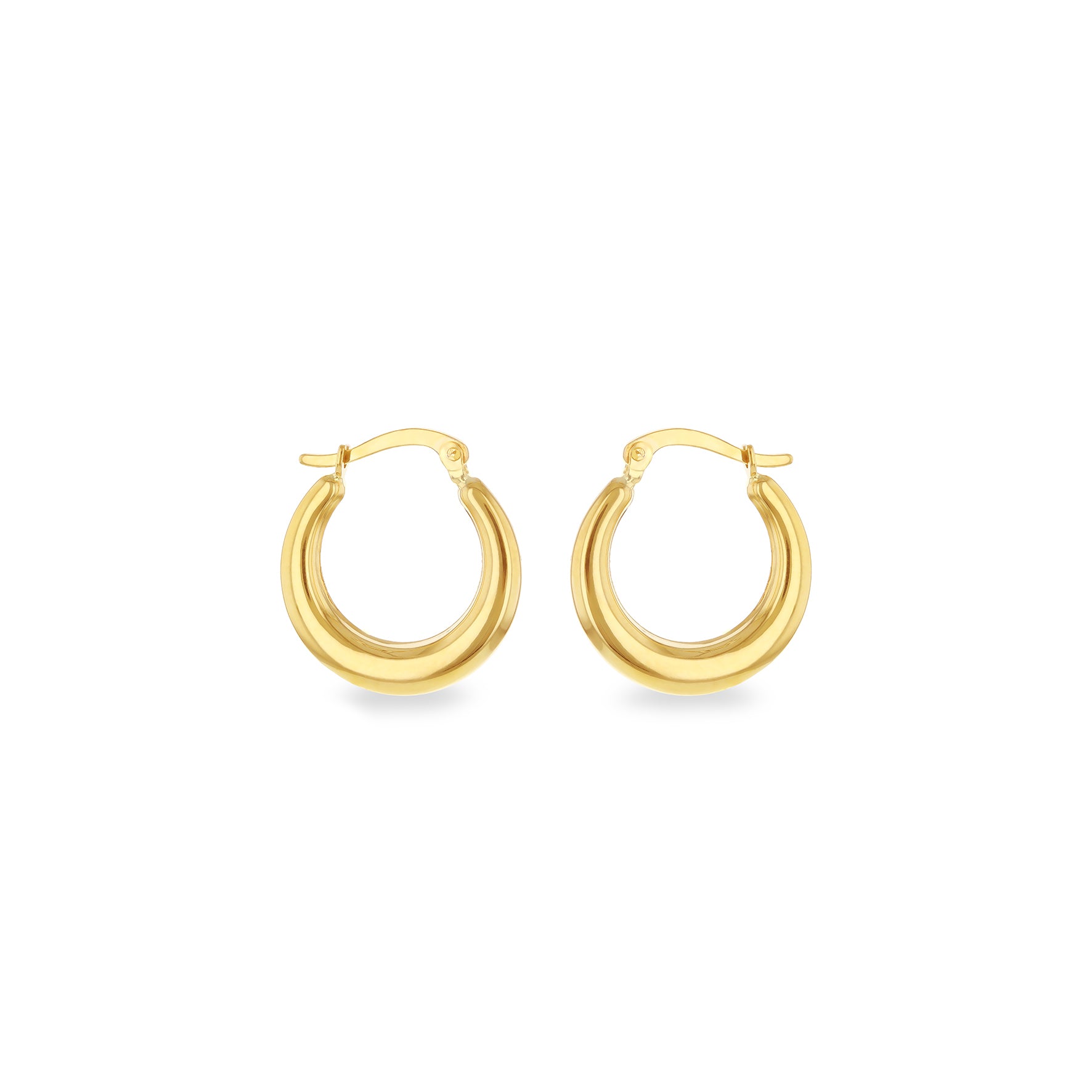 9ct Yellow Gold Chunky Tapered Hoop Earrings