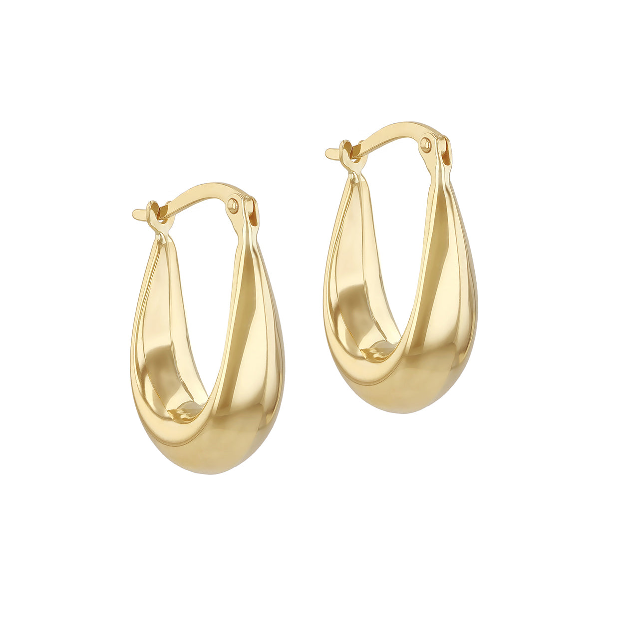 9ct Yellow Gold Sculptural Infinity Hoop Earrings