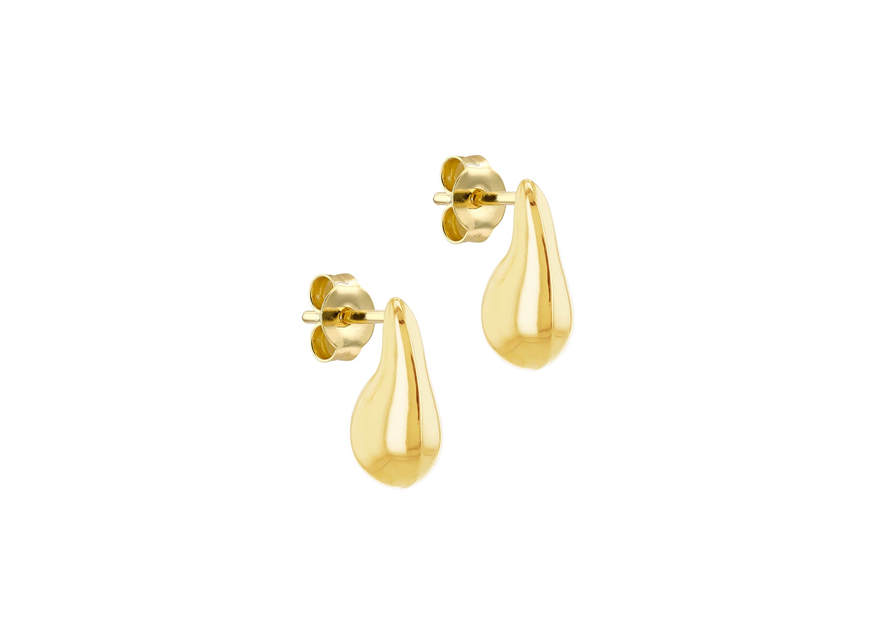 9ct Yellow Gold Pear Teardrop Stud Earrings