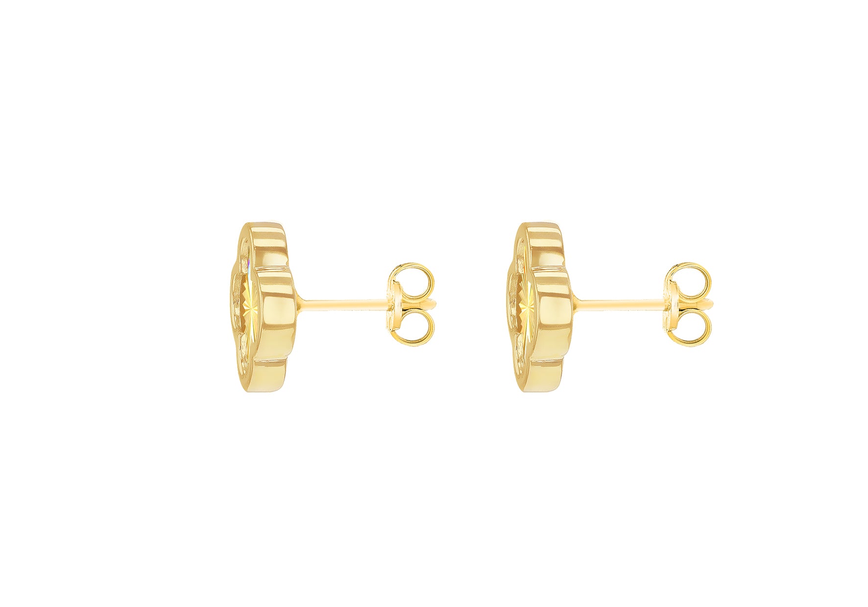9ct Yellow Gold Rainbow Petal Stud Earrings
