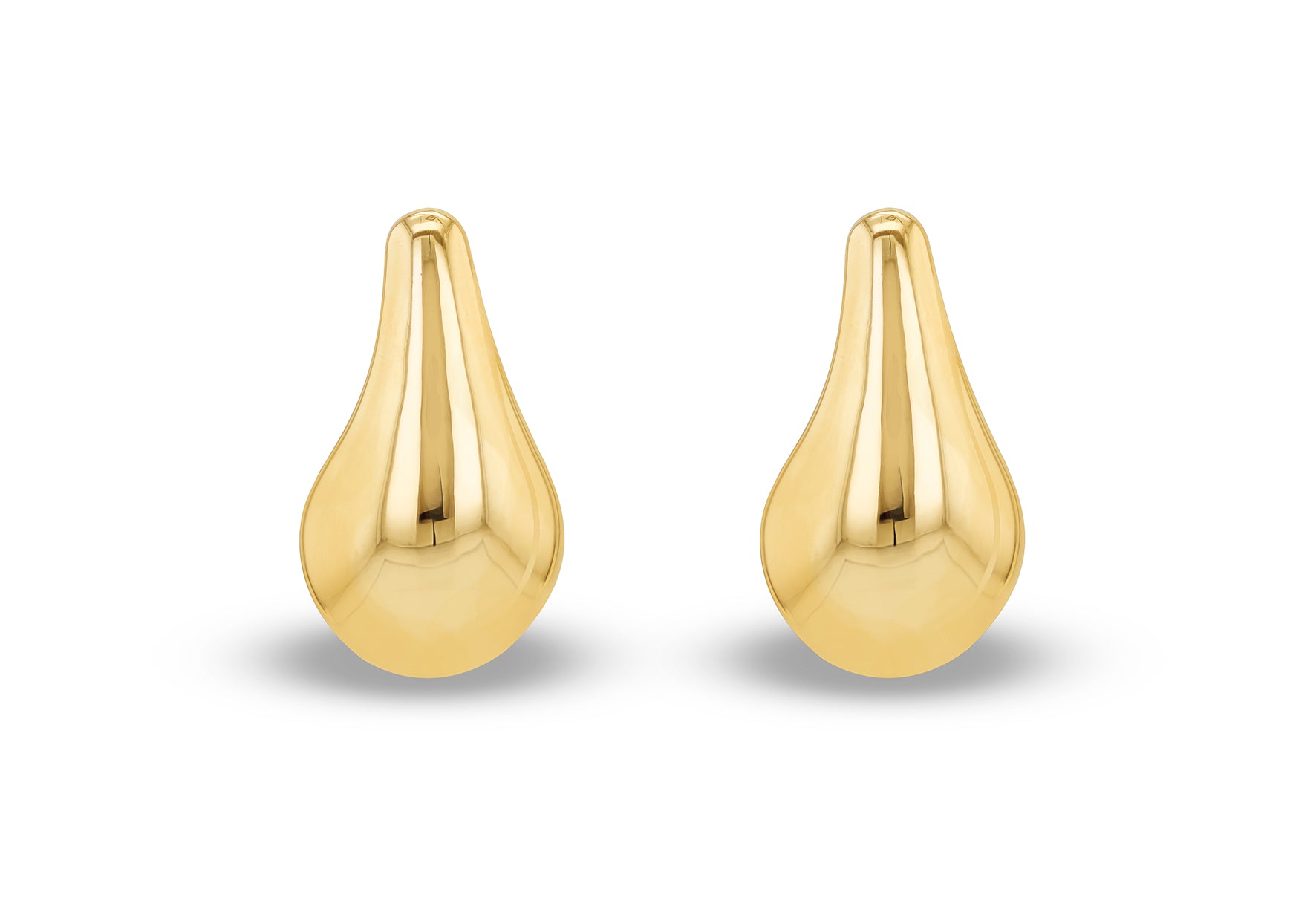 9ct Yellow Gold Bell Teardrop Stud Earrings