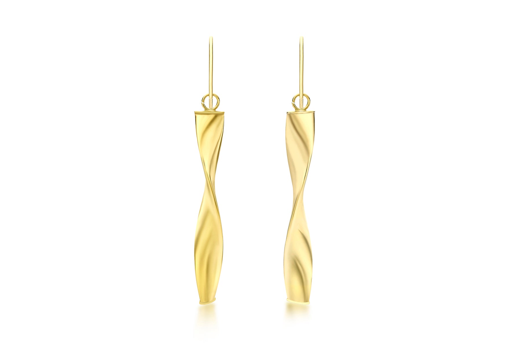 9ct Rose Gold Twist Drop Earrings