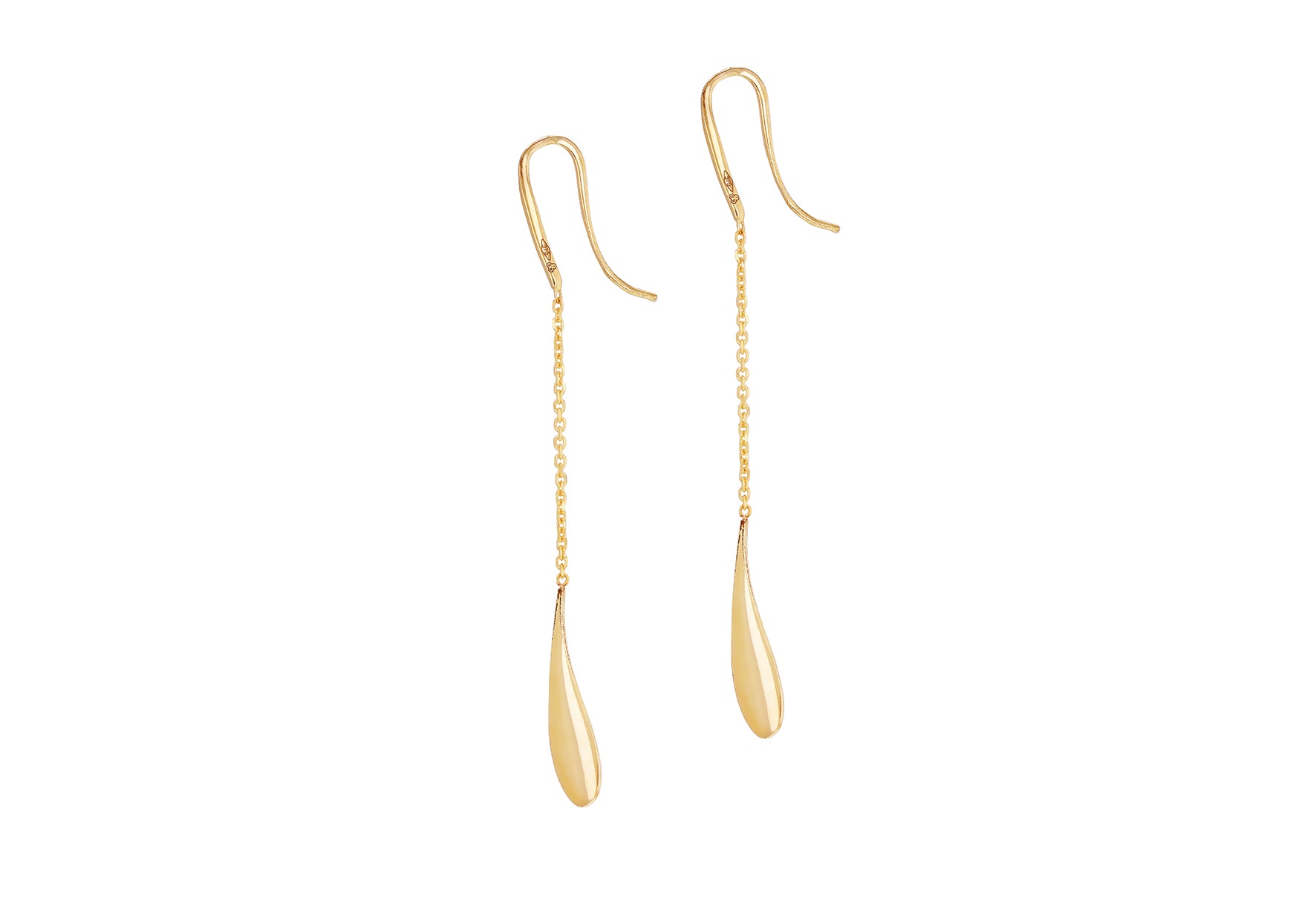 9ct Yellow Gold Teardrop Drop Hook Earrings