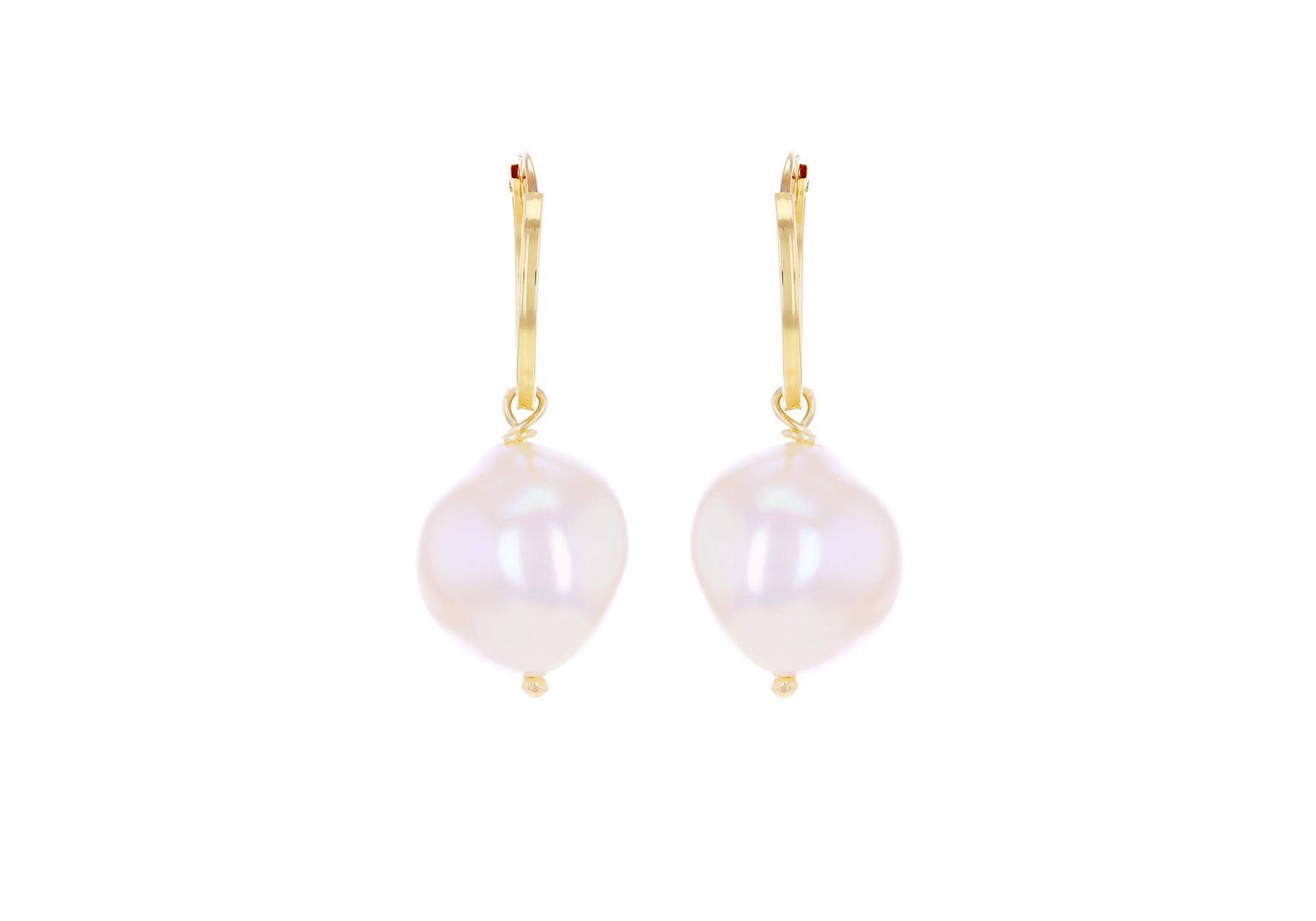 9ct Yellow Gold Baroque Pearl Drop Earrings
