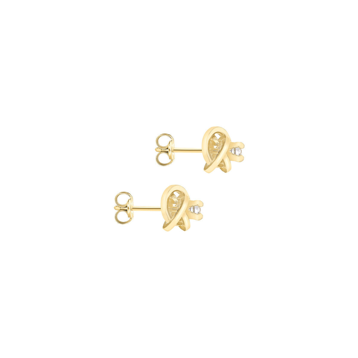 9ct Yellow Gold Zirconia Interlocking Twist Stud Earrings