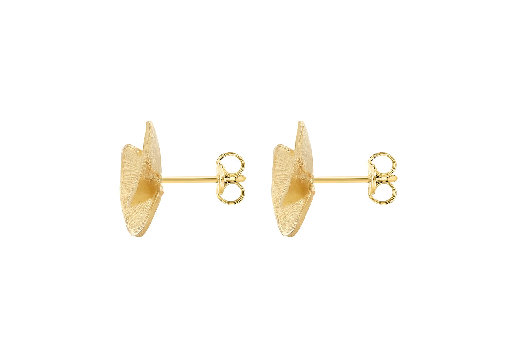 9ct Yellow 0.03ct Diamond Flower Bloom Stud Earrings