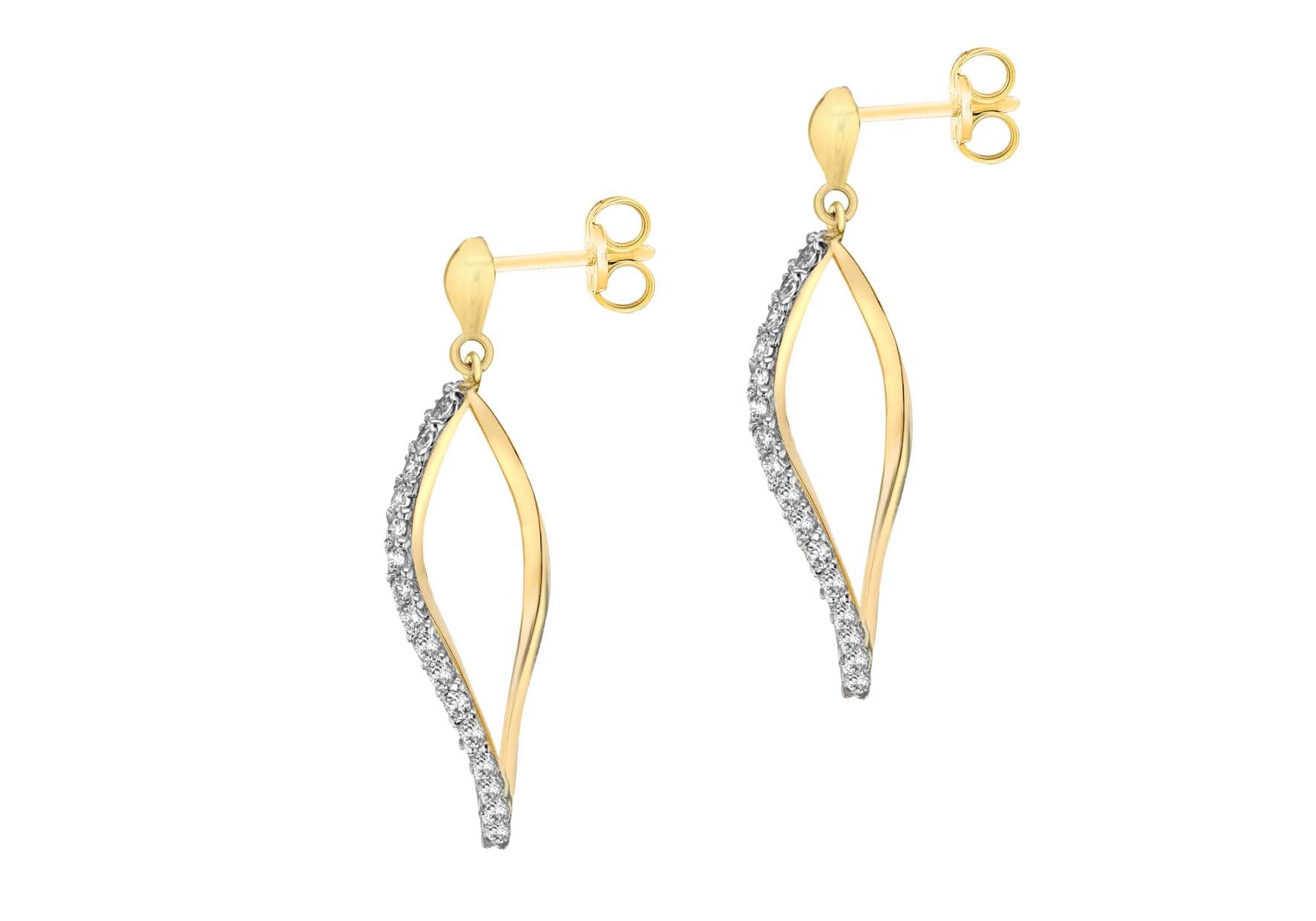 9ct Yellow Gold Zirconia Figure 8 Drop Earrings