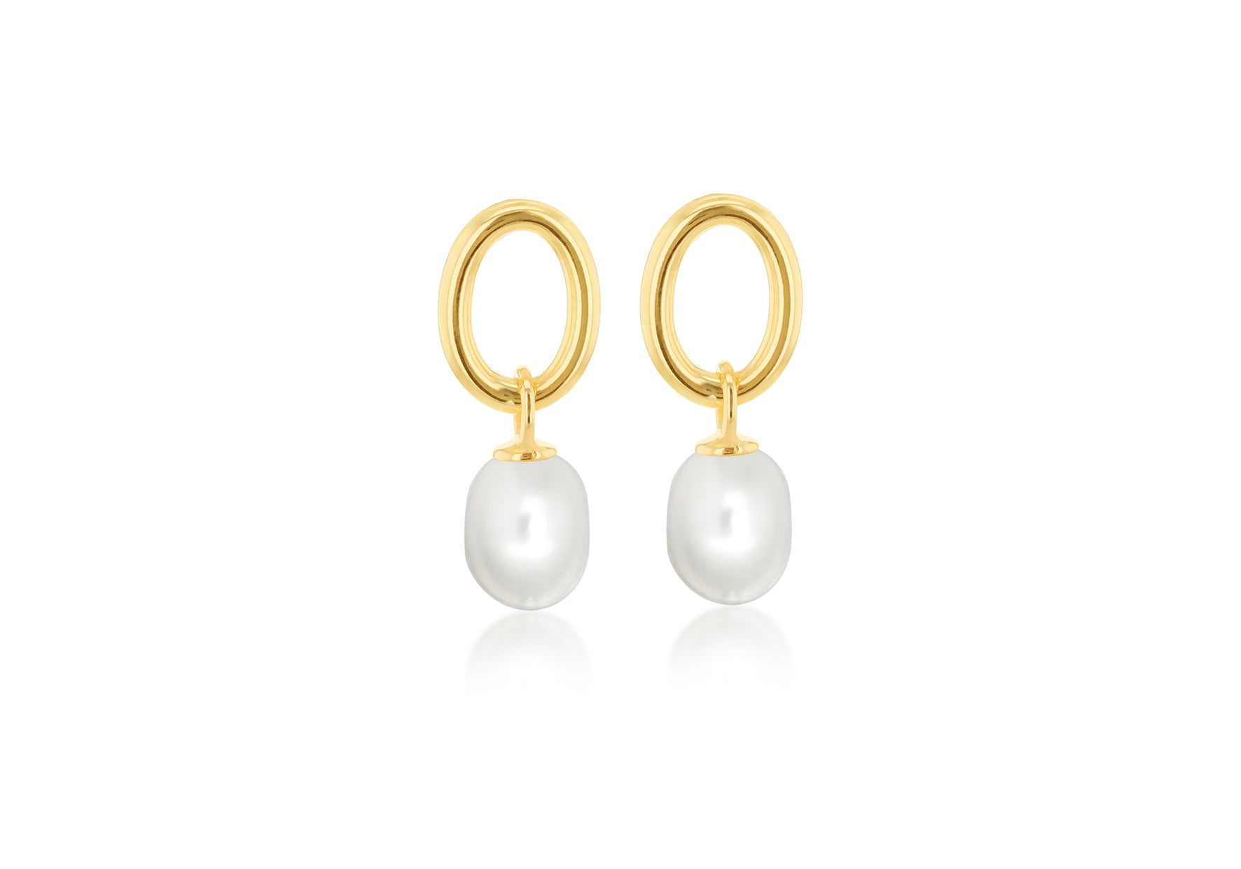 9ct Yellow Gold Baroque Freshwater Pearl Drop Earrings
