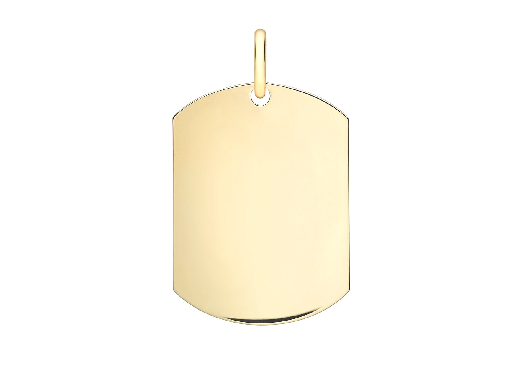 9ct Yellow Gold Single Dog Tag Pendant