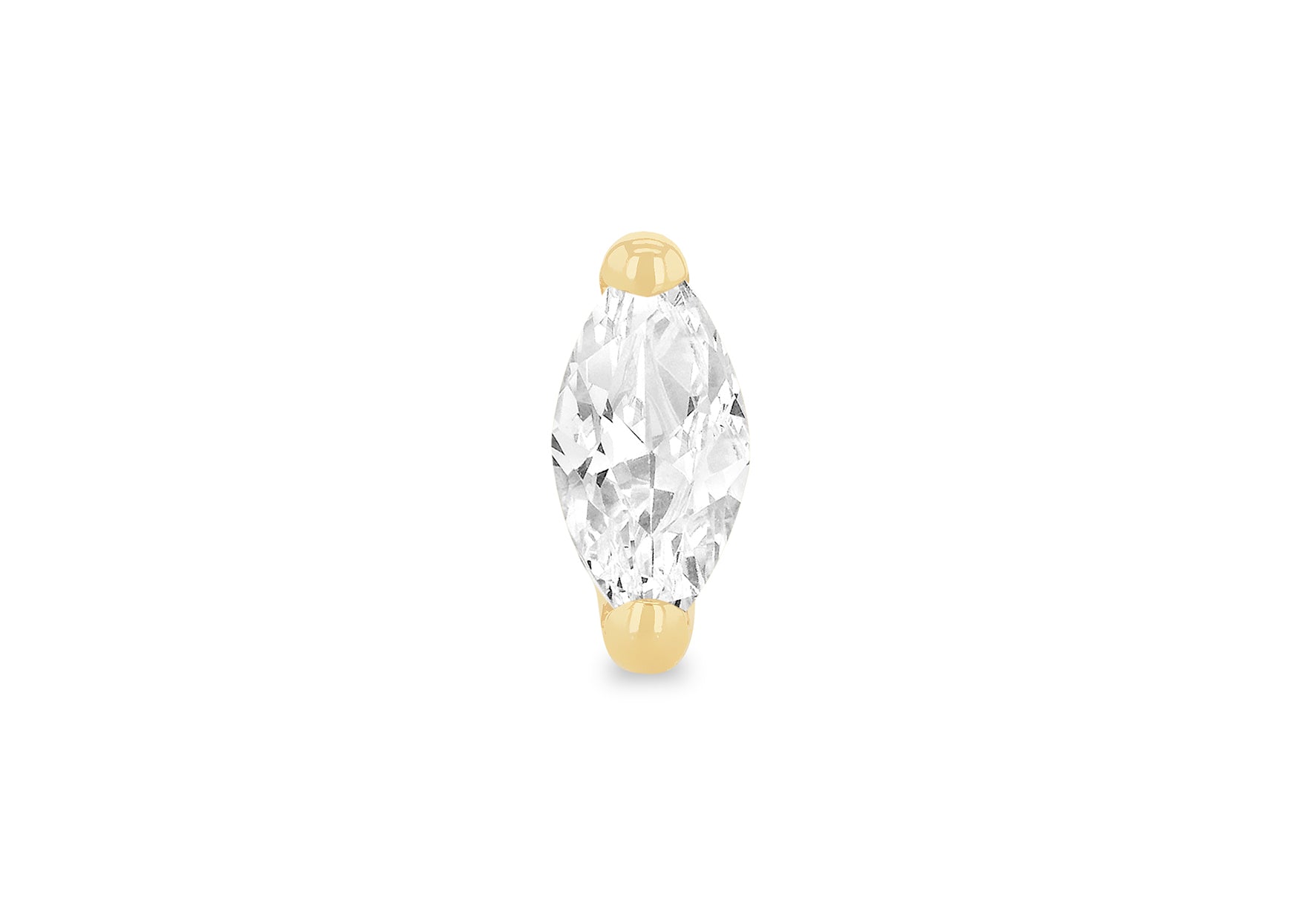 9ct Yellow Gold Marquise Zirconia Labret Stud