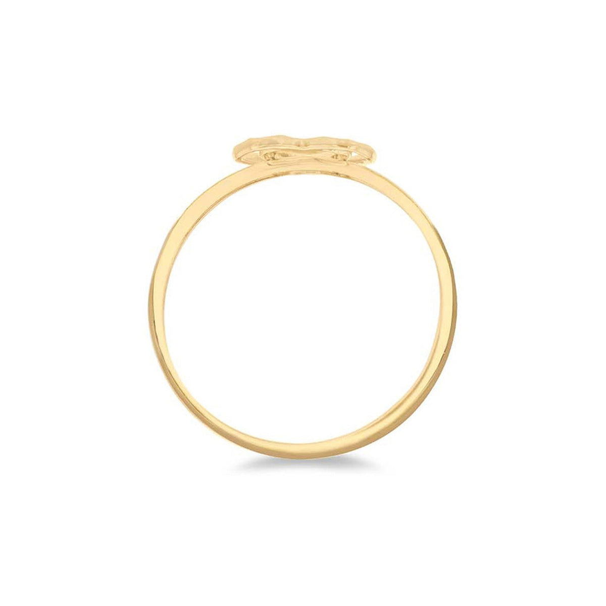 9ct Yellow Gold Diamond Cut Triple Open-Heart Ring