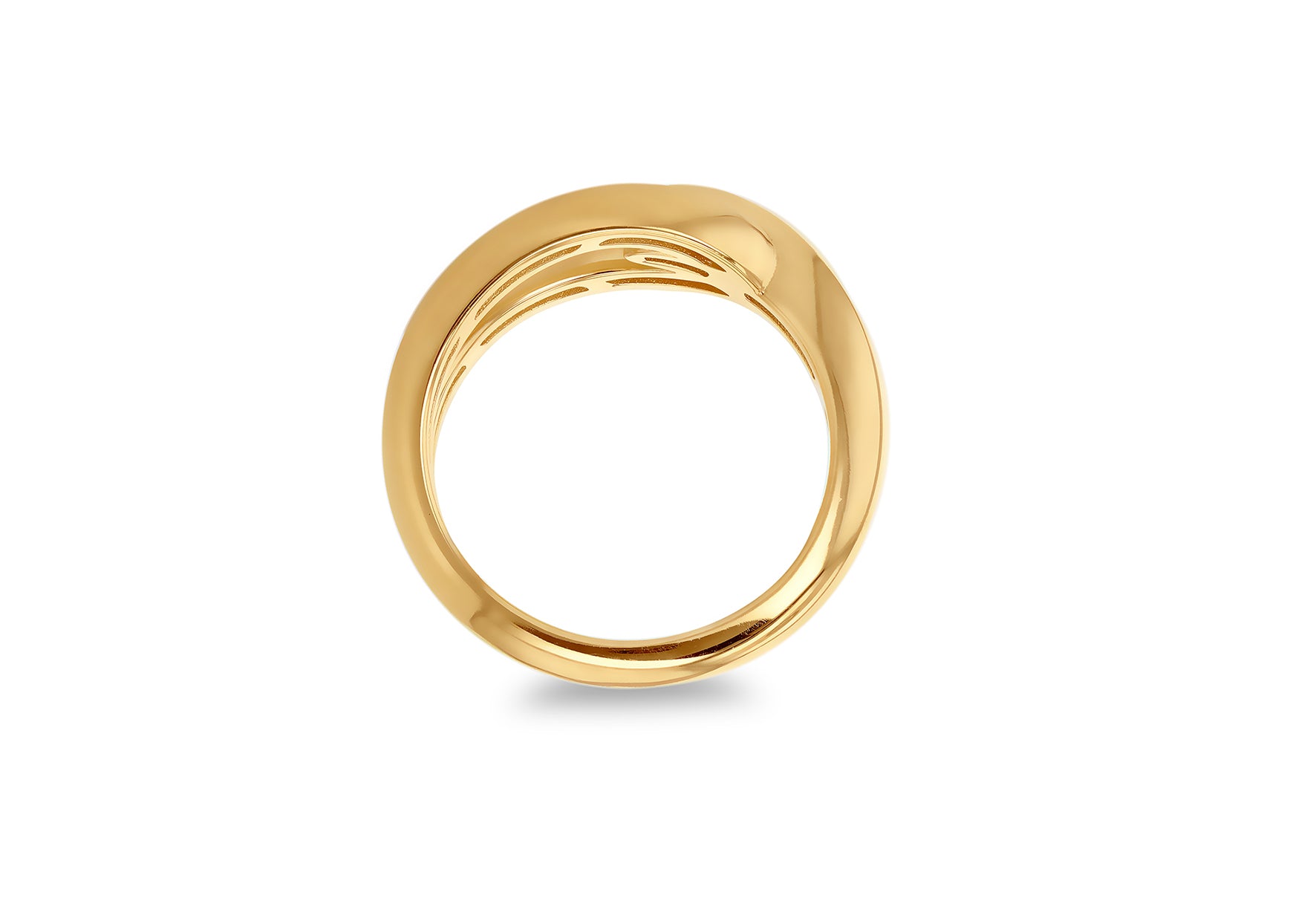 9ct Yellow Gold Hooked Crossover Knot Ring