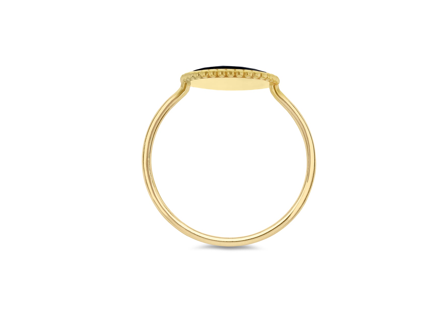 9ct Yellow Gold 0.04ct Diamond Black Enamel Ring