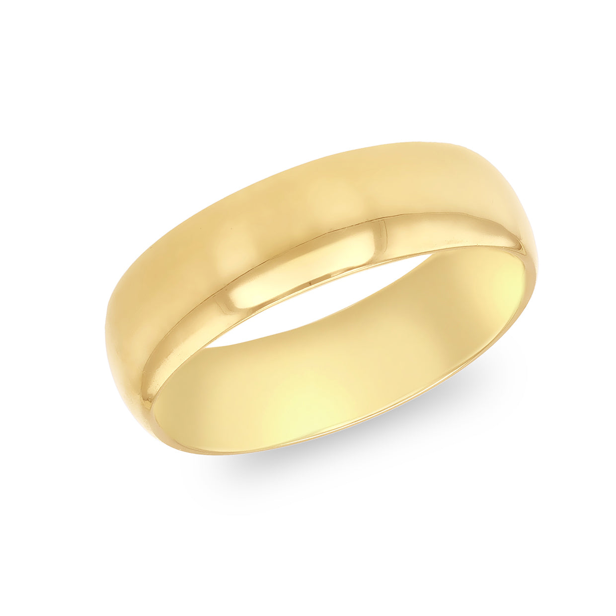 9ct Yellow Gold 6mm Comfort Fit Plain Wedding Band Ring