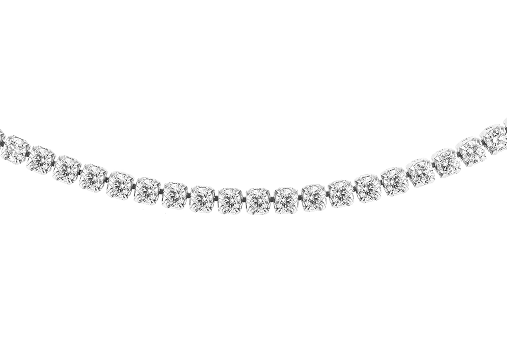 9ct White Gold White Zirconia Flexible Tennis Necklace