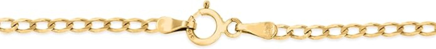 9ct Yellow Gold 50 Diamond Cut Flat Curb Chain