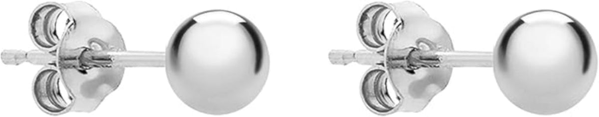 18ct White Gold 6mm Ball Stud Earrings