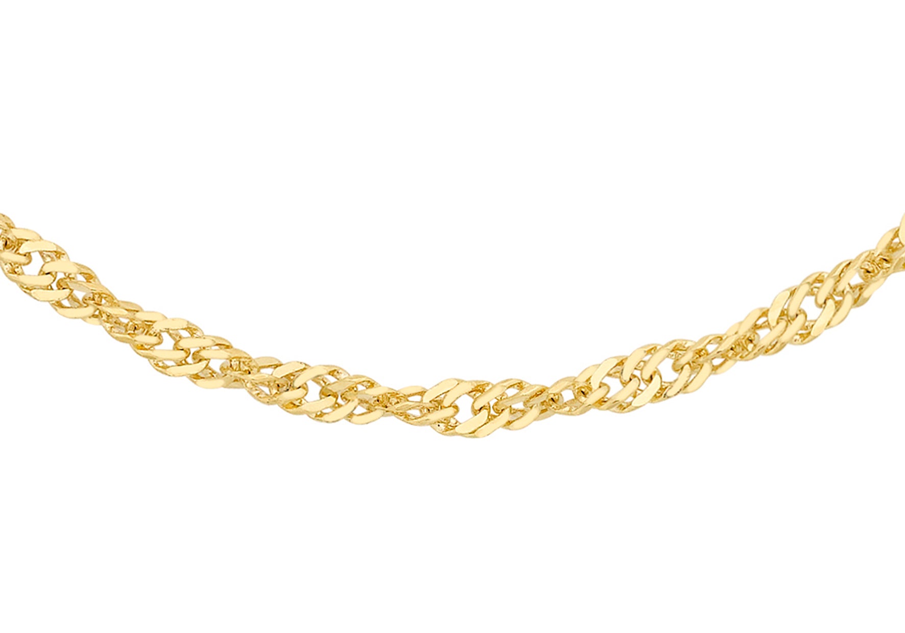 18ct Yellow Gold 20 Twist Slim Curb Chain