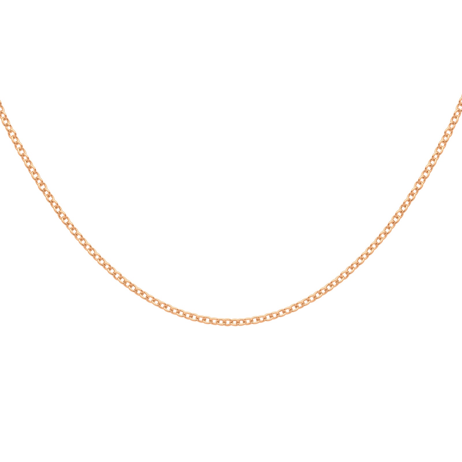 18ct Rose Gold Slim Trace Chain Necklace