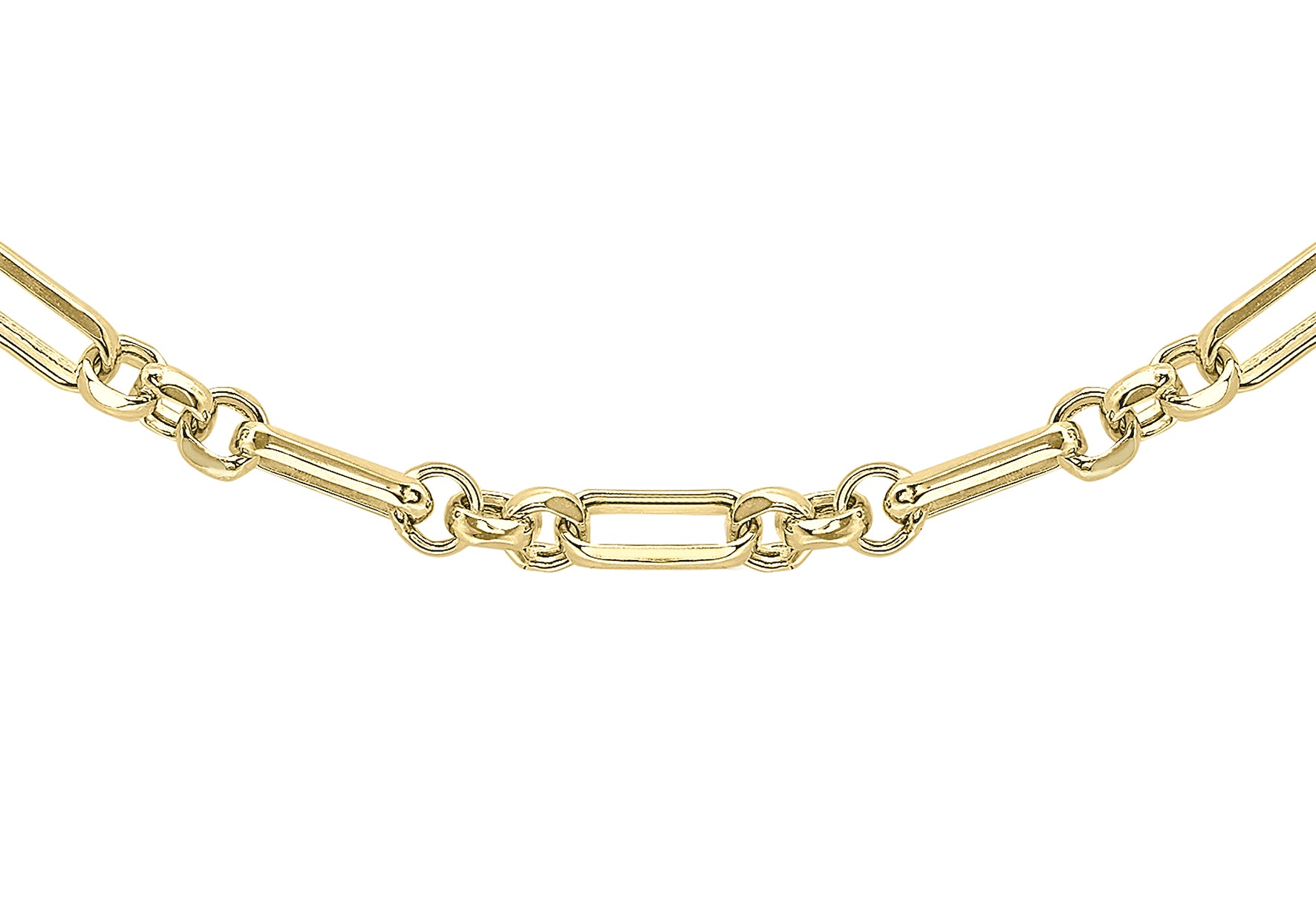 9ct Yellow Gold Diamond Cut Paperclip Chain Necklace