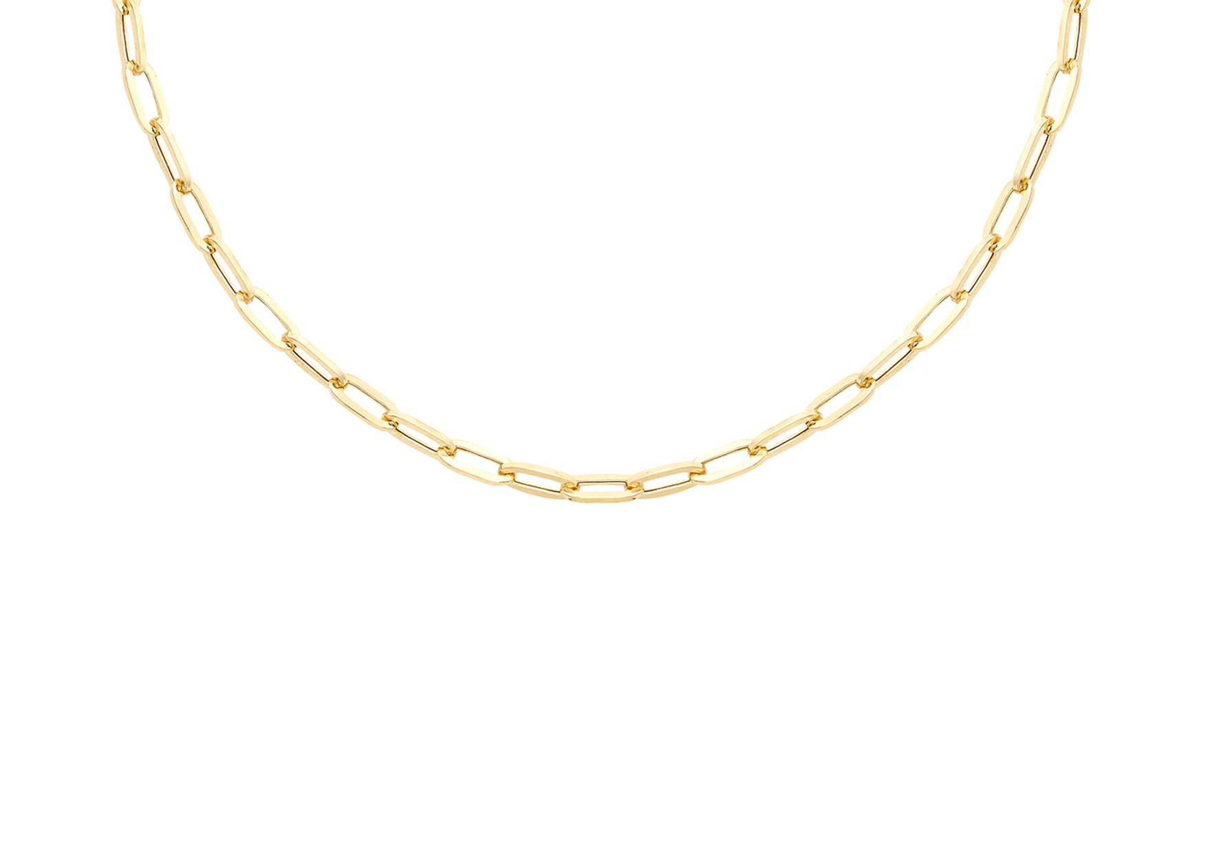 18ct Yellow Gold Paper Chain Links Necklace