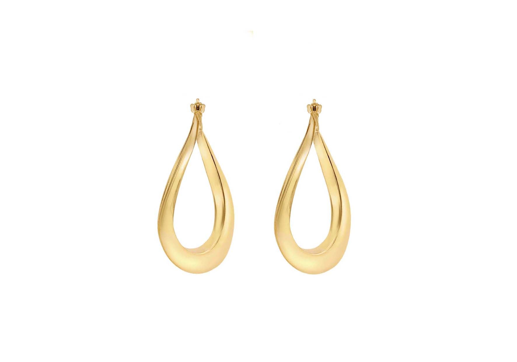 9ct Yellow Gold Infinity Twist Hoop Earrings.