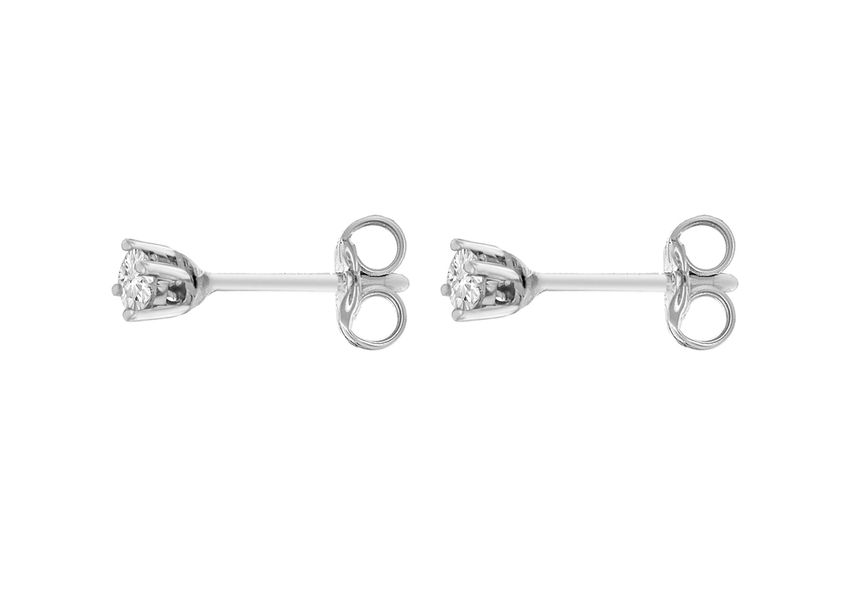 18ct White Gold 0.25ct Diamond 3mm Stud Earrings