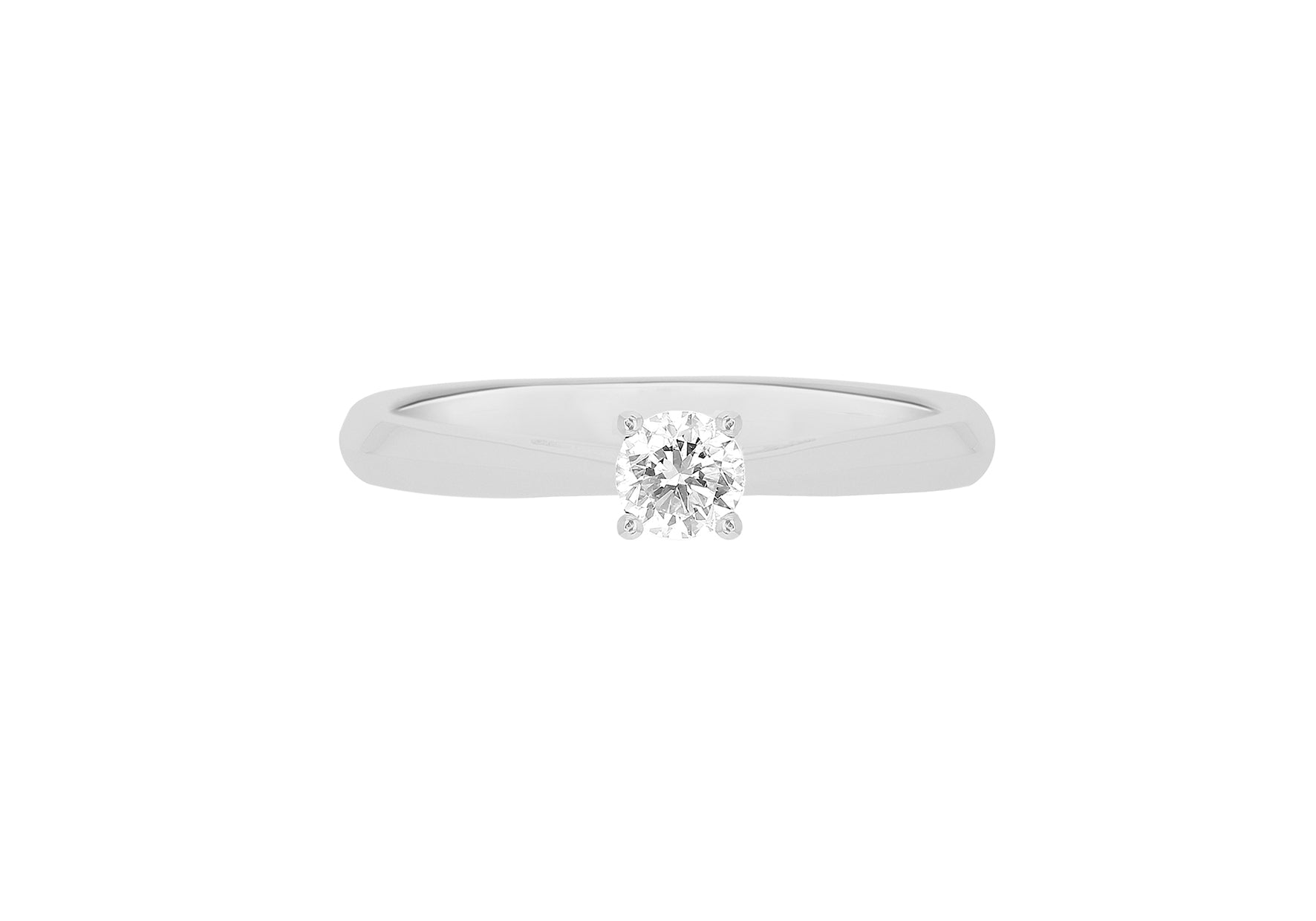 18ct White Gold 0.50ct Lab Diamond Band Solitaire Ring