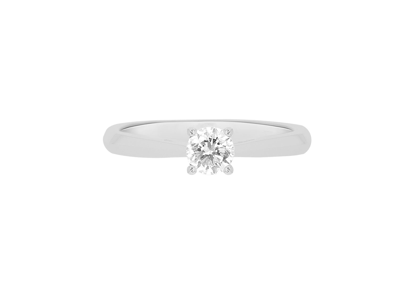 18ct White Gold 0.70ct Diamond Band Solitaire Ring
