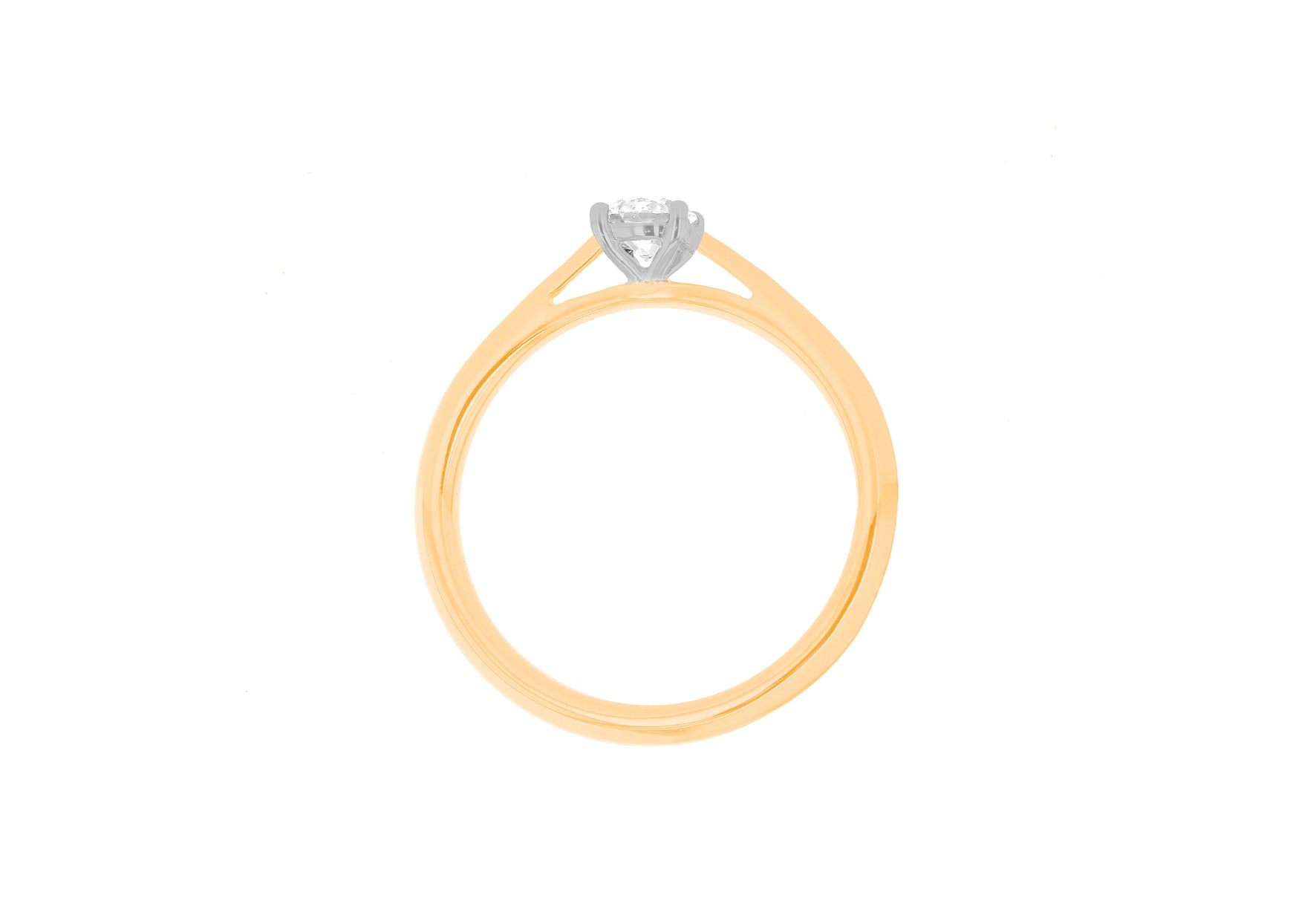 18ct Yellow Gold 0.50ct Diamond Band Solitaire Ring