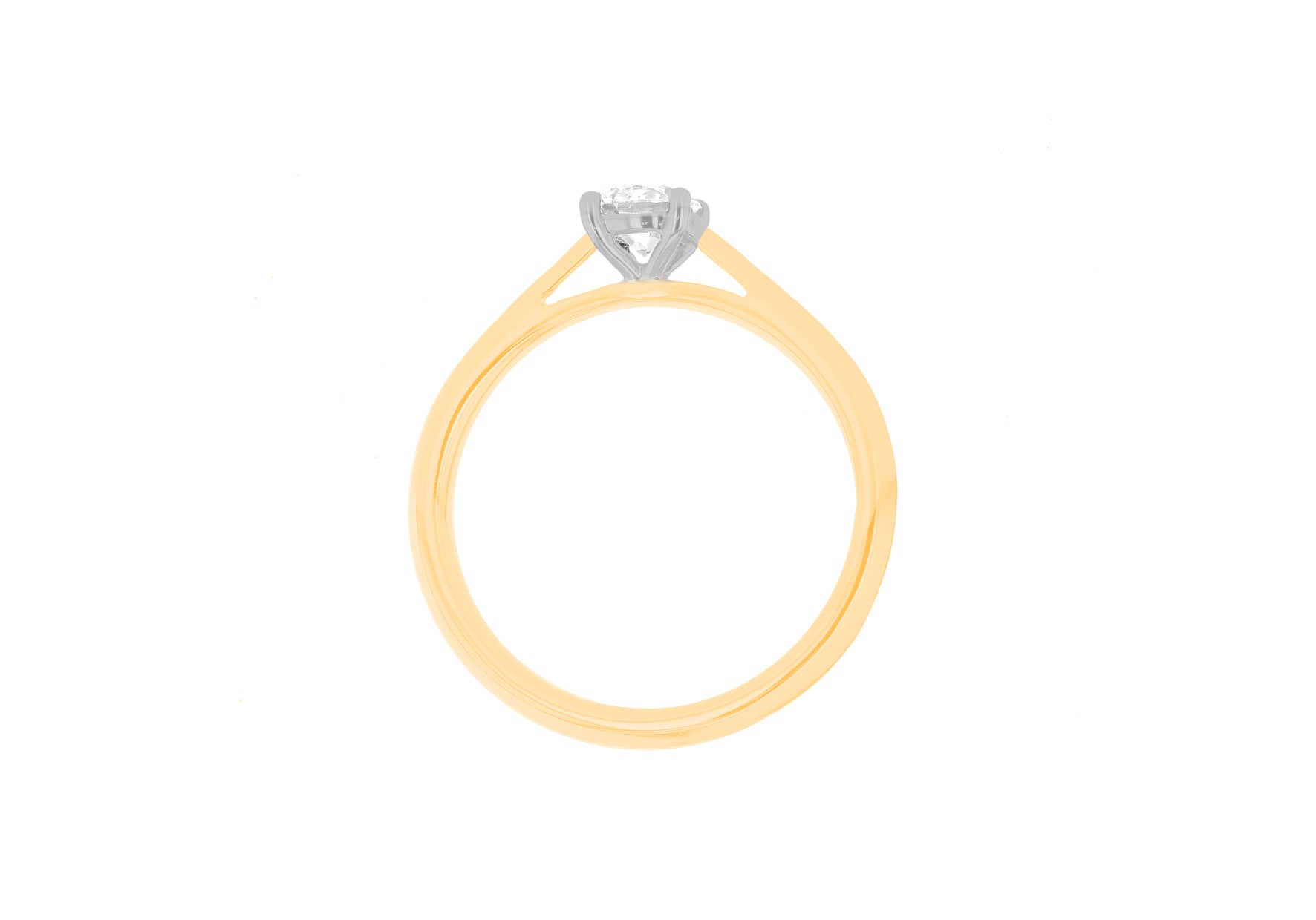 18ct Yellow Gold 0.70ct Diamond Band Solitaire Ring