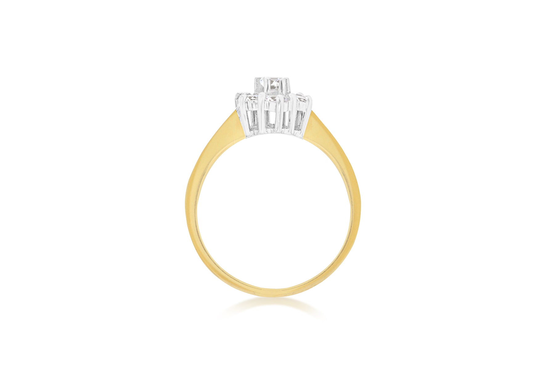 18ct Yellow Gold 0.50ct Seven Diamond Cluster Ring