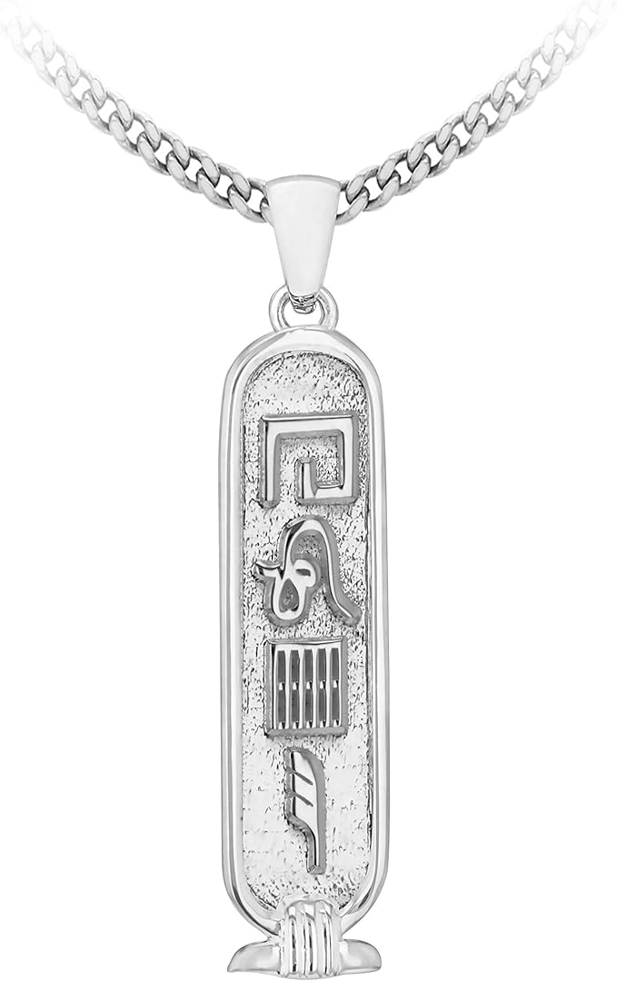 Sterling Silver Hieroglyphic 'Hope' Cartouche Pendant