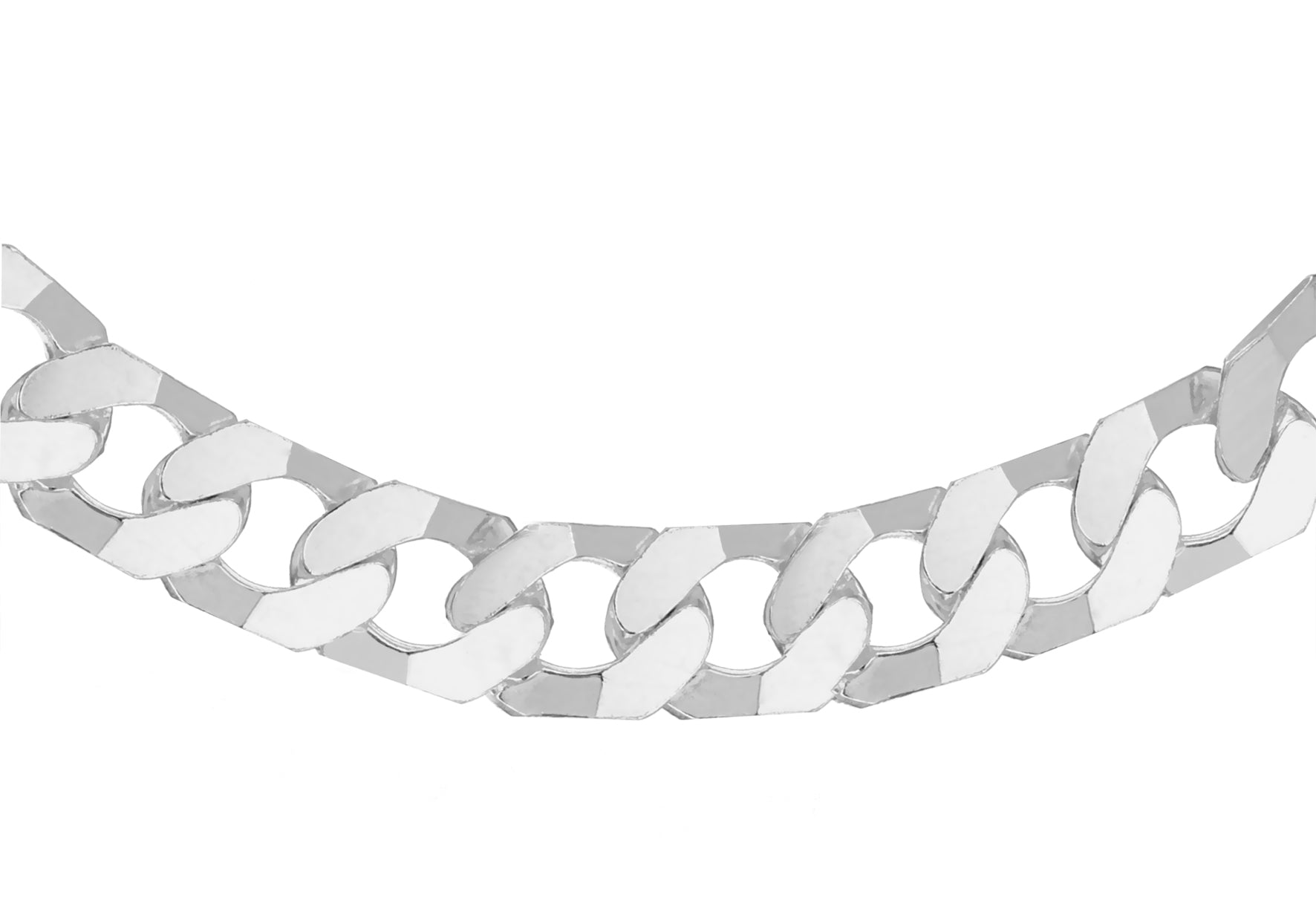 Sterling Silver 180 Flat Square Link Curb Chain