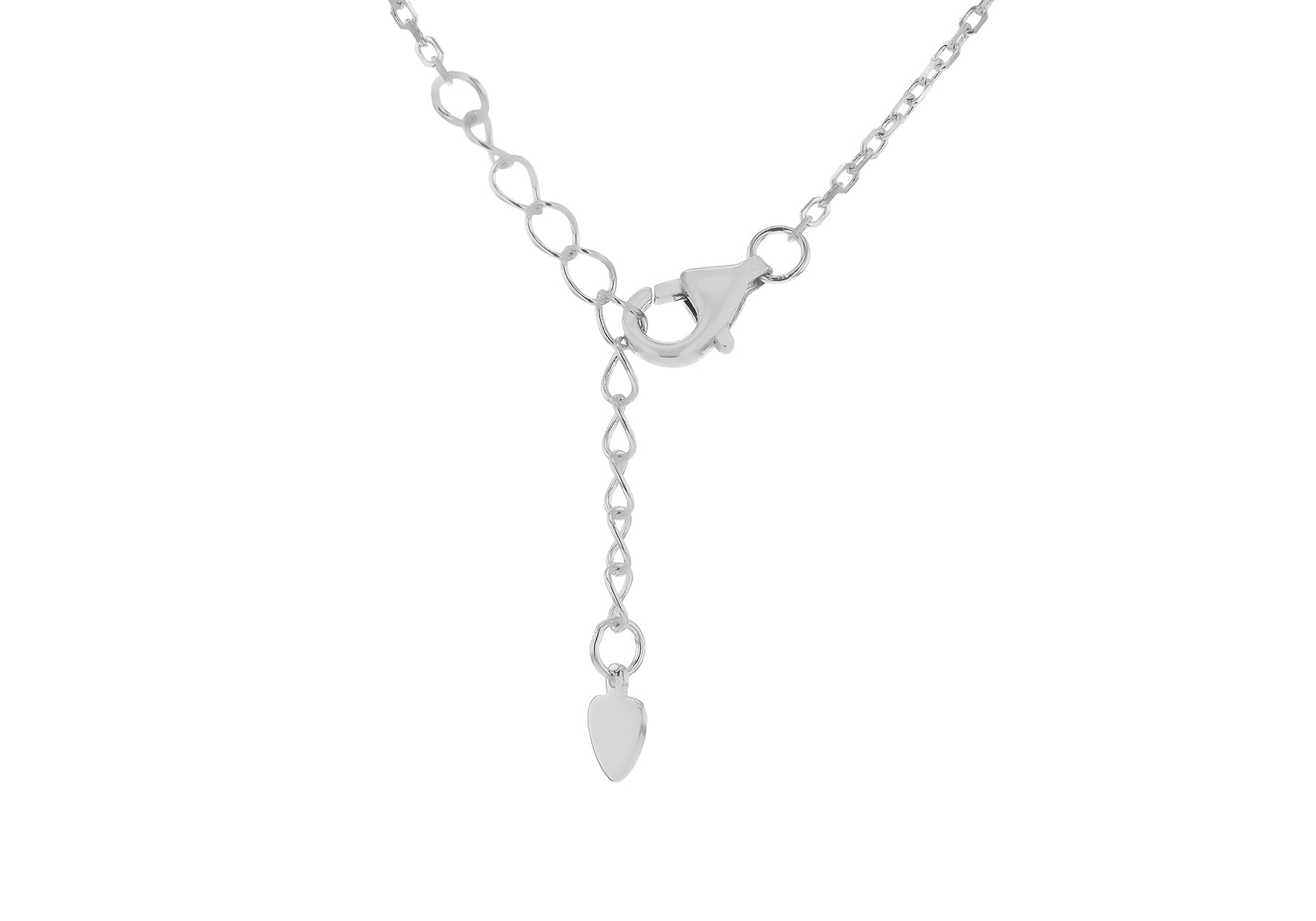 Sterling Silver Rhodium Plated White Zirconia Pendant Necklace