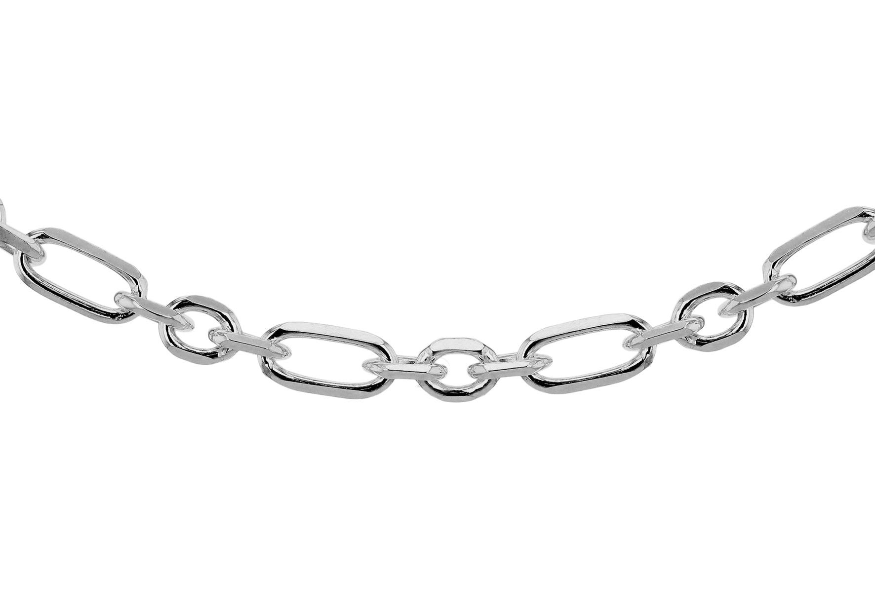 Sterling Silver 80 Diamond Cut Oval Belcher Chain
