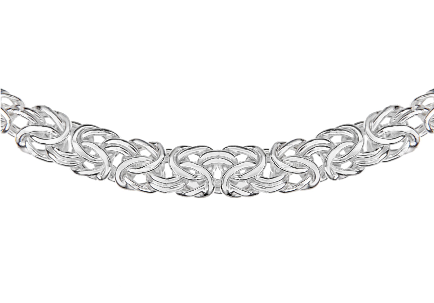 Sterling Silver Graduated Byzantine Chain Necklace